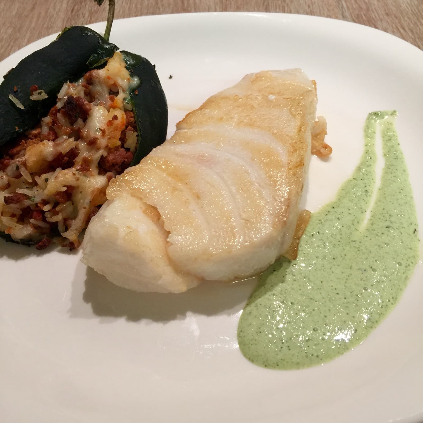 Chorizo and Shrimp Stuffed Poblano